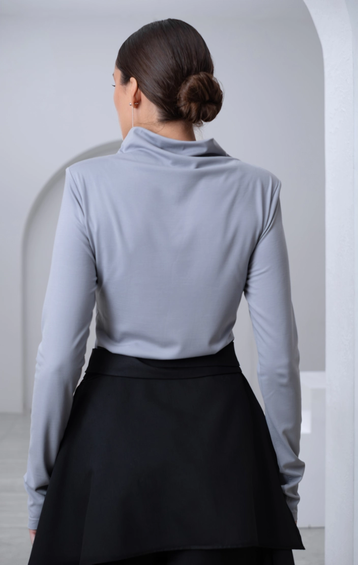 Лонгслив плечики серый