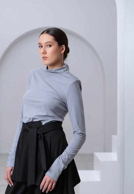 Лонгслив плечики серый - фото 3