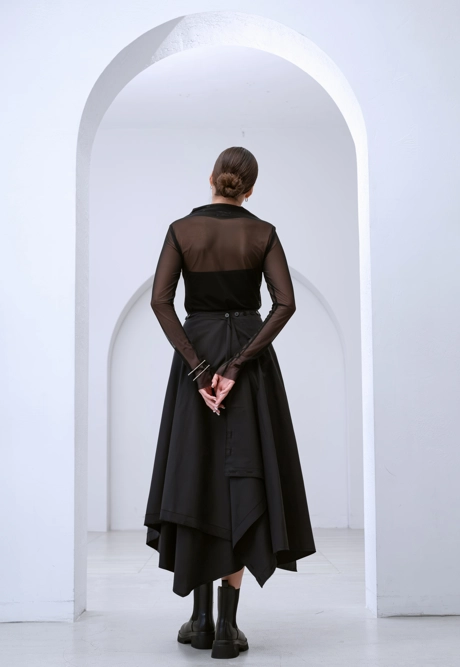 Юбка трансформер хлопок черный - фото 3